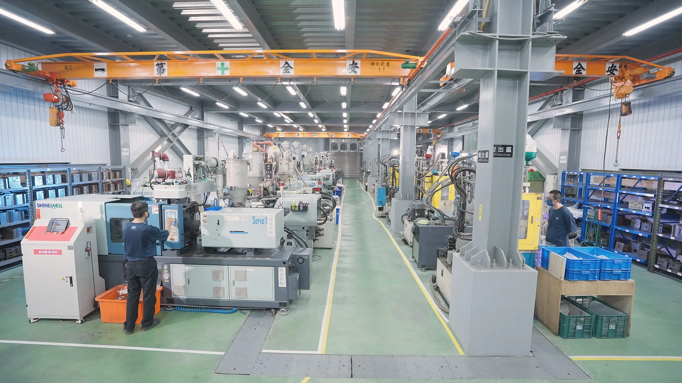 Injection molding and assembly floor at the Meng Tai Eyewear plant in Tainan, Taiwan